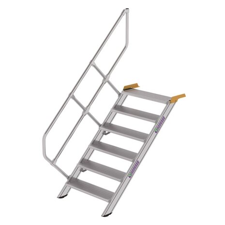 Roossien Aluminium vaste trap 45°, 6 treden (800mm breed)