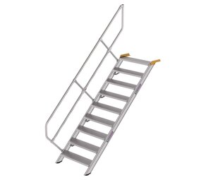 Munk Aluminium vaste trap 45°, 9 treden (800mm breed)