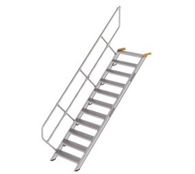 Roossien Aluminium vaste trap 45°, 11 treden (800mm breed)