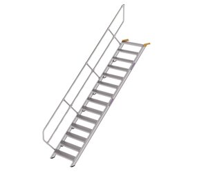 Munk Aluminium vaste trap 45°, 14 treden (800mm breed)