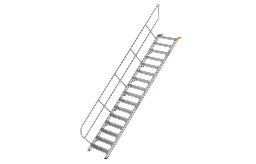 Aluminium vaste trap 45°, 16 treden (B=800mm)
