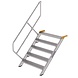Roossien Aluminium vaste trap 45°, 5 treden (1.000mm breed)