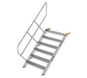 Munk Aluminium vaste trap 45°, 6 treden (1.000mm breed)