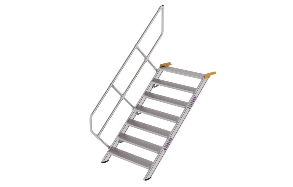 Aluminium vaste trap 45°, 7 treden (1.000mm breed)