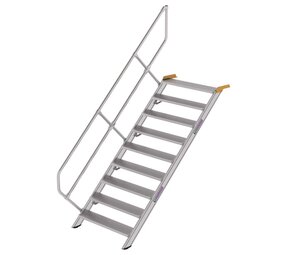 Roossien Aluminium vaste trap 45°, 9 treden (1.000mm breed)