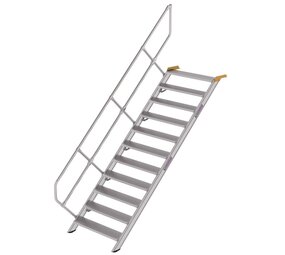 Munk Aluminium vaste trap 45°, 11 treden (1.000mm breed)