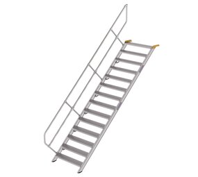 Munk Aluminium vaste trap 45°, 14 treden (1.000mm breed)