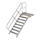 Roossien Vaste trap met platform 45°, 8 treden (1.000mm breed)