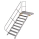 Roossien Vaste trap met platform 45°, 9 treden (1.000mm breed)