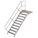 Roossien Vaste trap met platform 45°, 10 treden (1.000mm breed)