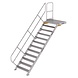 Roossien Vaste trap met platform 45°, 12 treden (1.000mm breed)