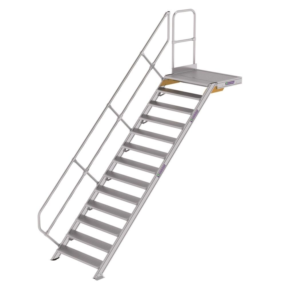 Munk Vaste trap met platform 45°, 13 treden (1.000mm breed) Munk Vaste trap met platform 45°, 13 treden (1.000mm breed)