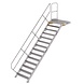 Roossien Vaste trap met platform 45°, 14 treden (1.000mm breed)