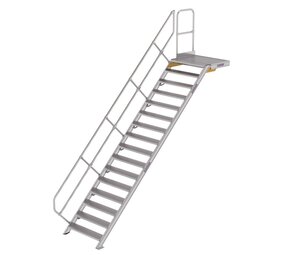 Roossien Vaste trap met platform 45°, 16 treden (1.000mm breed)