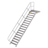 Roossien Vaste trap met platform 45°, 17 treden (1.000mm breed)