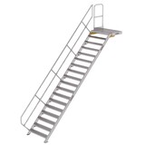 Roossien Vaste trap met platform 45°, 18 treden (1.000mm breed)