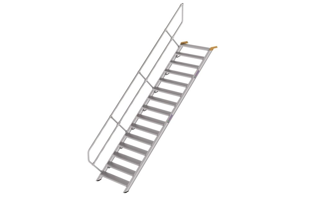 Aluminium vaste trap 45°, 15 treden (B=1.000mm)