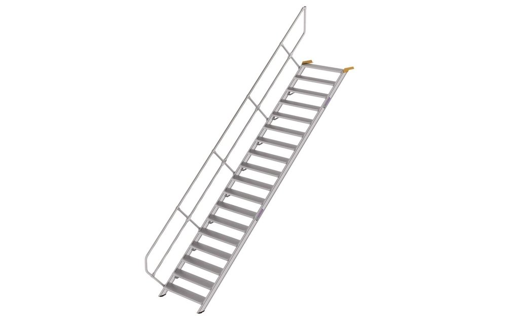 Aluminium vaste trap 45°, 18 treden (B=1.000mm)