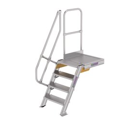Munk Vaste trap met platform 60°, 4 treden (600mm breed)