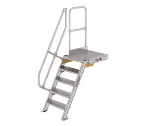 Munk Vaste trap met platform 60°, 5 treden (600mm breed)