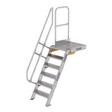 Roossien Vaste trap met platform 60°, 6 treden (600mm breed)
