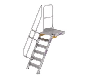 Roossien Vaste trap met platform 60°, 6 treden (600mm breed)