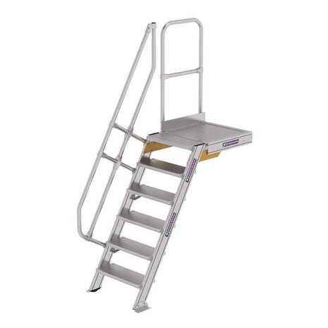 Roossien Vaste trap met platform 60°, 6 treden (600mm breed)