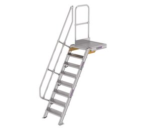 Roossien Vaste trap met platform 60°, 8 treden (600mm breed)