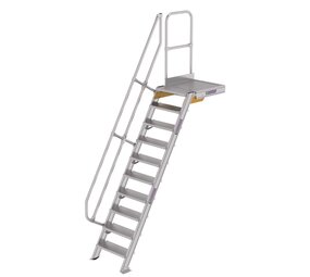 Roossien Vaste trap met platform 60°, 10 treden (600mm breed)