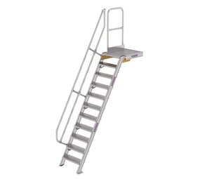 Munk Vaste trap met platform 60°, 11 treden (600mm breed)