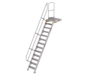 Munk Vaste trap met platform 60°, 13 treden (600mm breed)