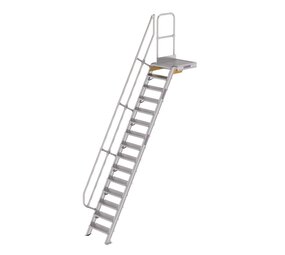 Munk Vaste trap met platform 60°, 15 treden (600mm breed) Munk Vaste trap met platform 60°, 15 treden (600mm breed)