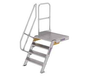 Roossien Vaste trap met platform 60°, 4 treden (800mm breed)