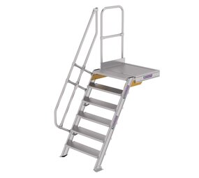 Roossien Vaste trap met platform 60°, 6 treden (800mm breed)