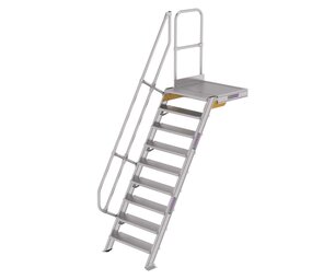 Roossien Vaste trap met platform 60°, 9 treden (800mm breed)