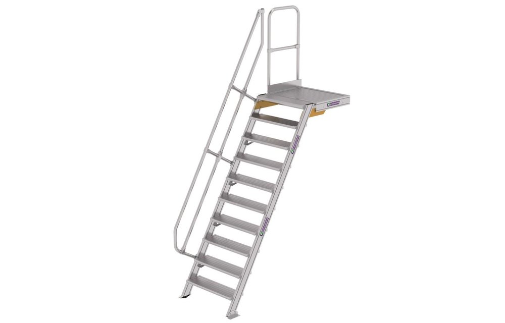 Vaste trap met platform 60°, 10 treden (B=800mm)
