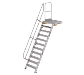 Munk Vaste trap met platform 60°, 11 treden (800mm breed)