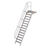 Roossien Vaste trap met platform 60°, 14 treden (800mm breed)