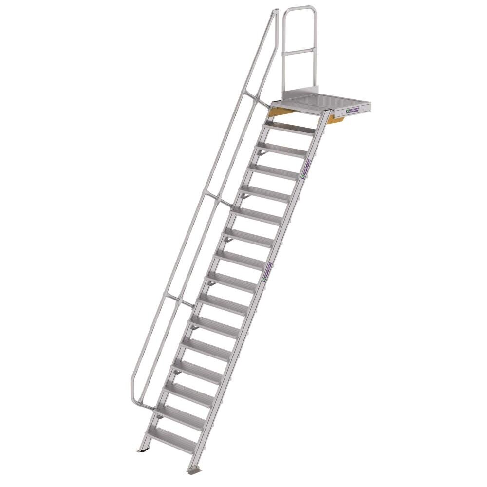 Munk Vaste trap met platform 60°, 16 treden (800mm breed) Munk Vaste trap met platform 60°, 16 treden (800mm breed)