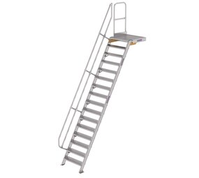 Munk Vaste trap met platform 60°, 16 treden (800mm breed) Munk Vaste trap met platform 60°, 16 treden (800mm breed)