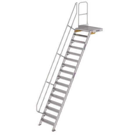 Roossien Vaste trap met platform 60°, 16 treden (800mm breed)