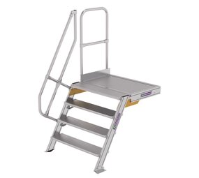 Munk Vaste trap met platform 60°, 4 treden (1.000mm breed)