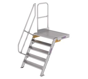 Roossien Vaste trap met platform 60°, 5 treden (1.000mm breed) Roossien Vaste trap met platform 60°, 5 treden (1.000mm breed)
