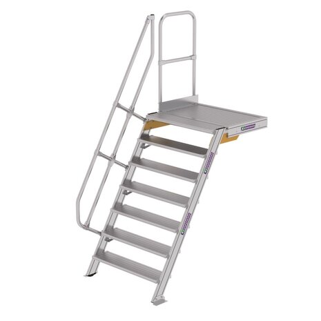 Roossien Vaste trap met platform 60°, 7 treden (1.000mm breed)