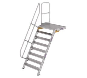 Roossien Vaste trap met platform 60°, 8 treden (1.000mm breed)