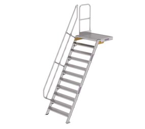 Munk Vaste trap met platform 60°, 11 treden (1.000mm breed)