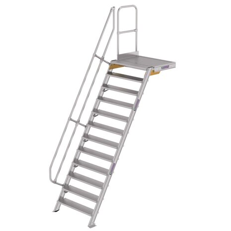 Roossien Vaste trap met platform 60°, 12 treden (1.000mm breed)