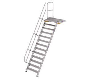 Munk Vaste trap met platform 60°, 13 treden (1.000mm breed)