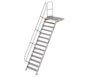 Roossien Vaste trap met platform 60°, 14 treden (1.000mm breed)