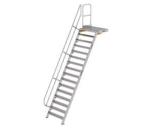 Munk Vaste trap met platform 60°, 16 treden (1.000mm breed) Munk Vaste trap met platform 60°, 16 treden (1.000mm breed)
